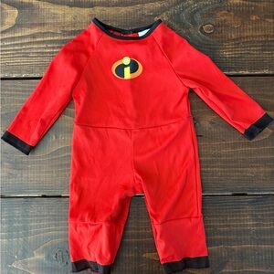 Disney Red and Black Superhero Costume with Iconic Emblem